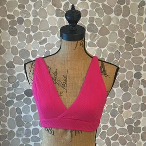 Shade & Shore cross front pink bikini top – size medium